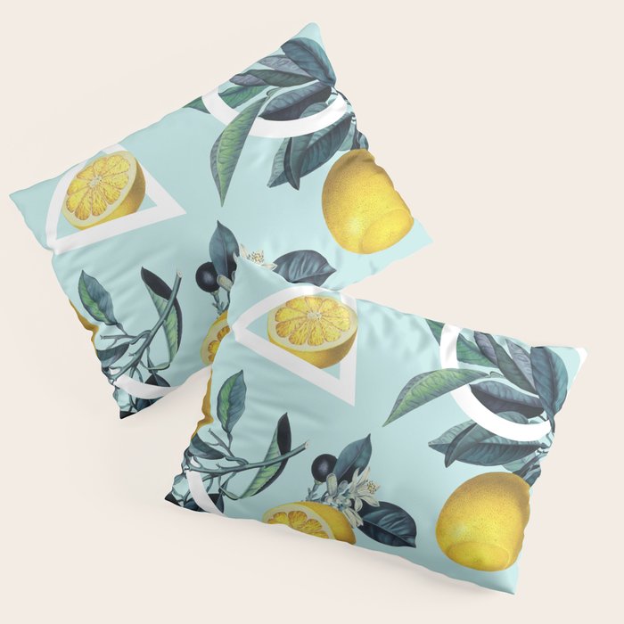 Geometric and Lemon pattern III Pillow Sham Gallery Image 3
