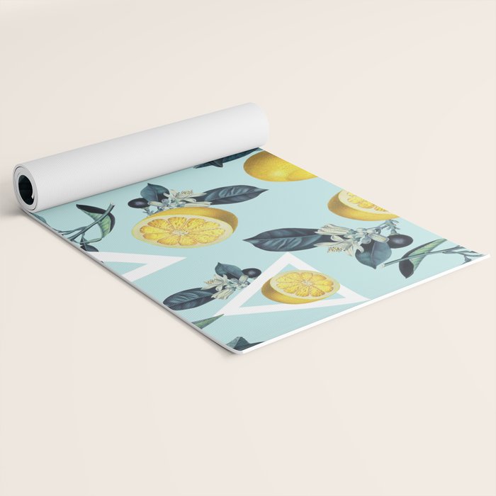 Geometric and Lemon pattern III Yoga Mat Gallery Image 2