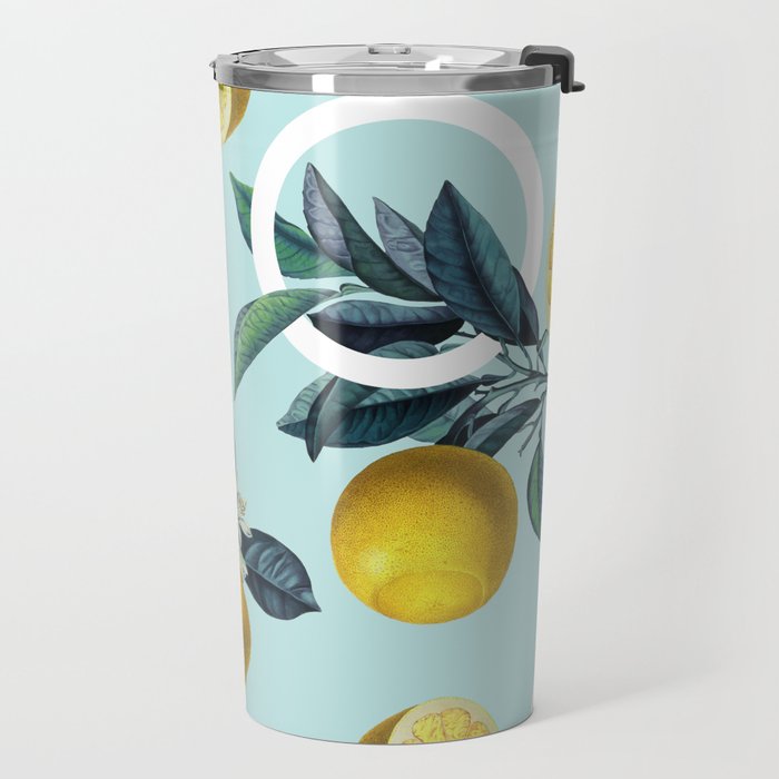 Geometric and Lemon pattern III Travel Mug Gallery Image 2