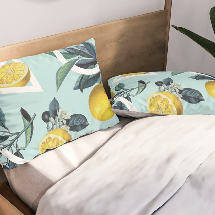 Geometric and Lemon pattern III Pillow Sham Gallery Image 2
