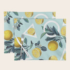 Geometric and Lemon pattern III Placemat Gallery Image 1