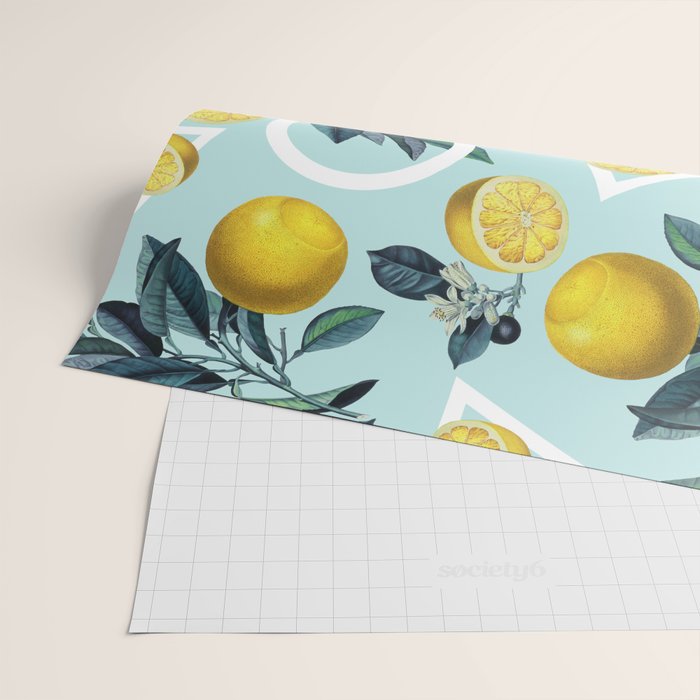 Geometric and Lemon pattern III Wrapping Paper Gallery Image 2