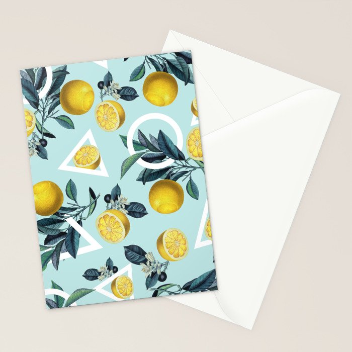 Geometric and Lemon pattern III Stationery Card Gallery Image 2