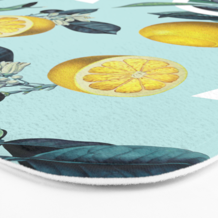 Geometric and Lemon pattern III Bath Mat Gallery Image 3