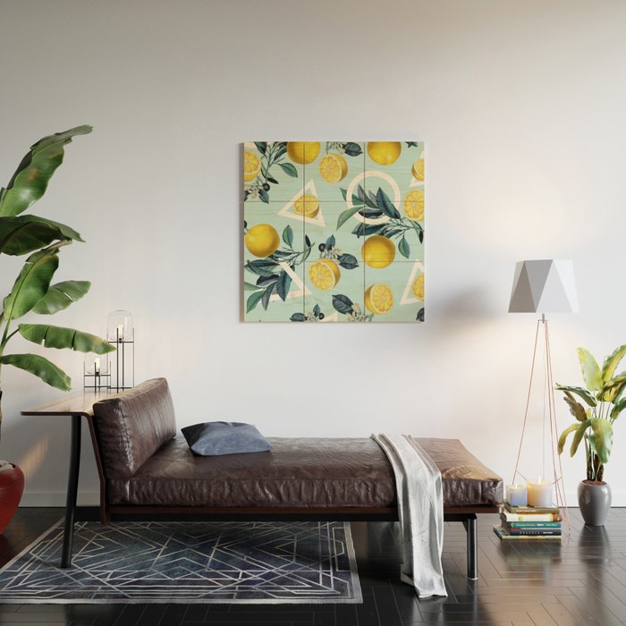 Geometric and Lemon pattern III Wood Wall Art Gallery Image 2