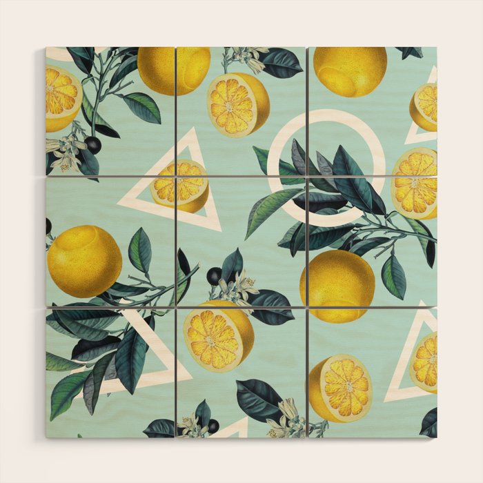 Geometric and Lemon pattern III Wood Wall Art Gallery Image 1