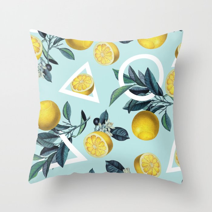 Geometric and Lemon pattern III Throw Pillow Gallery Image 6