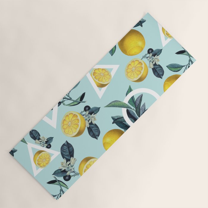 Geometric and Lemon pattern III Yoga Mat Gallery Image 1