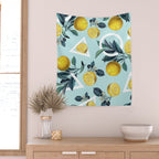 Geometric and Lemon pattern III Wall Tapestry Gallery Image 2