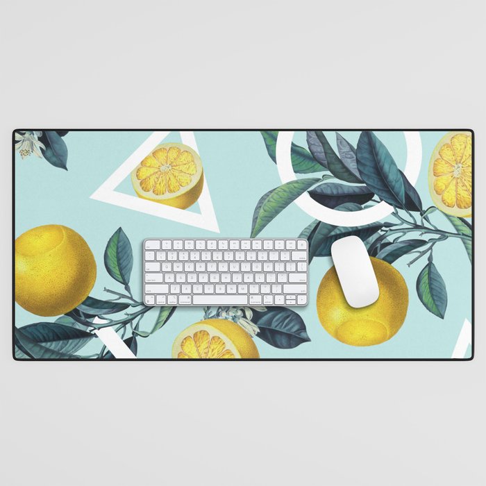 Geometric and Lemon pattern III Desk Mat Gallery Image 1