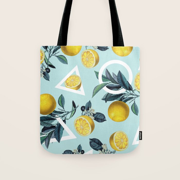 Geometric and Lemon pattern III Tote Bag Gallery Image 1