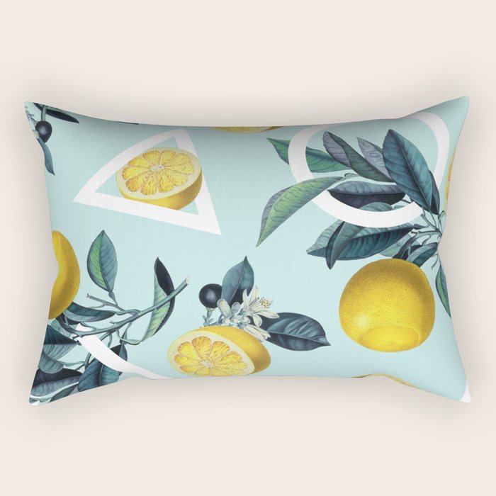 Geometric and Lemon pattern III Rectangular Pillow Gallery Image 1