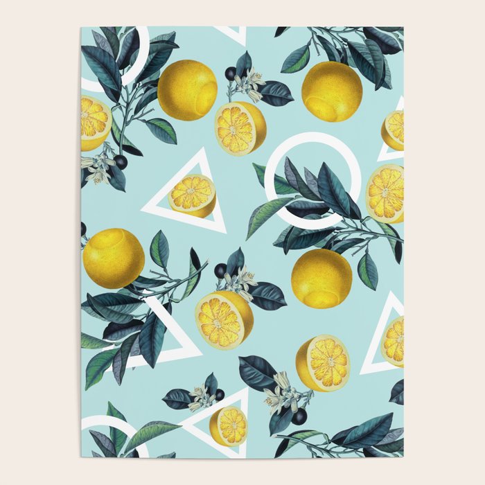 Geometric and Lemon pattern III Poster Gallery Image 1