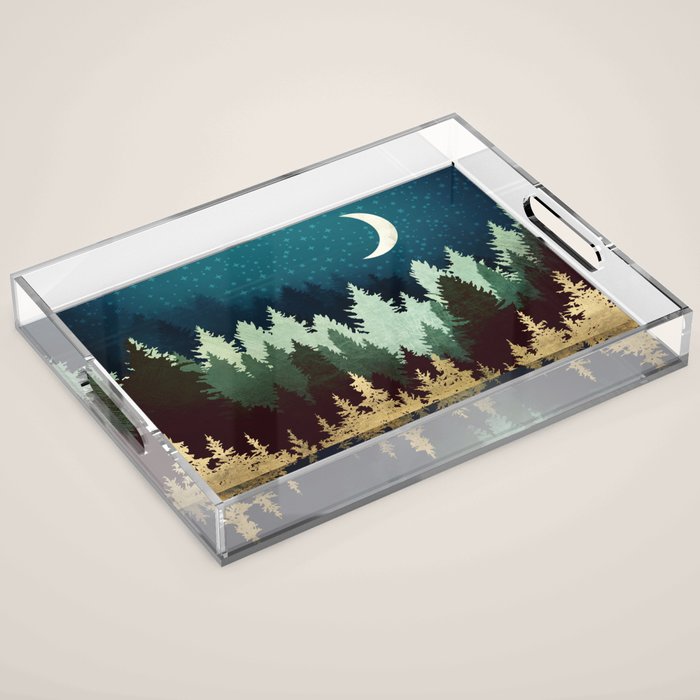Star Forest Reflection Acrylic Tray Gallery Image 1