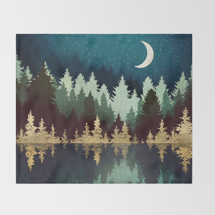 Star Forest Reflection Throw Blanket Gallery Image 2