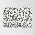Fun black line doodle art pattern Rug Gallery Image 2