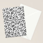 Fun black line doodle art pattern Stationery Card Gallery Image 2