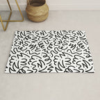 Fun black line doodle art pattern Rug Gallery Image 1
