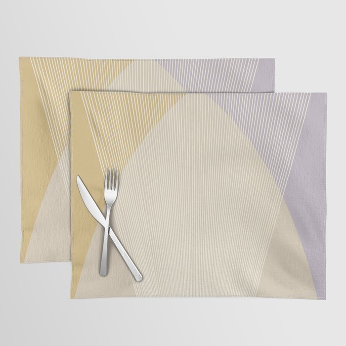 Cecilia Shapes I - Neutral Yellow and Purple Placemat Gallery Image 1