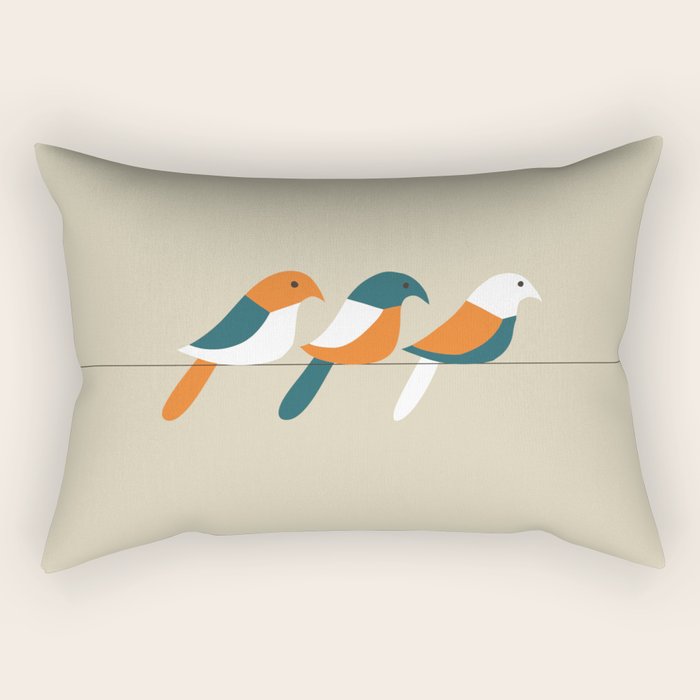 Birds on wire Rectangular Pillow Gallery Image 2