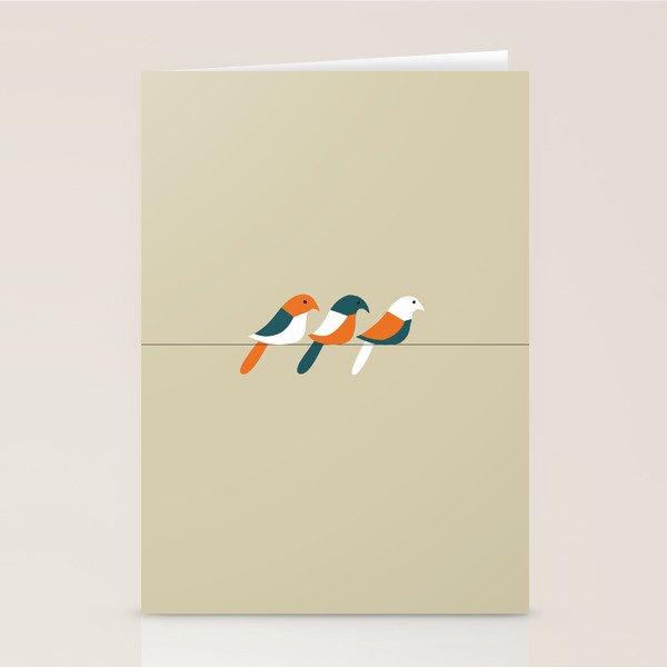 Birds on wire Stationery Card Gallery Image 1