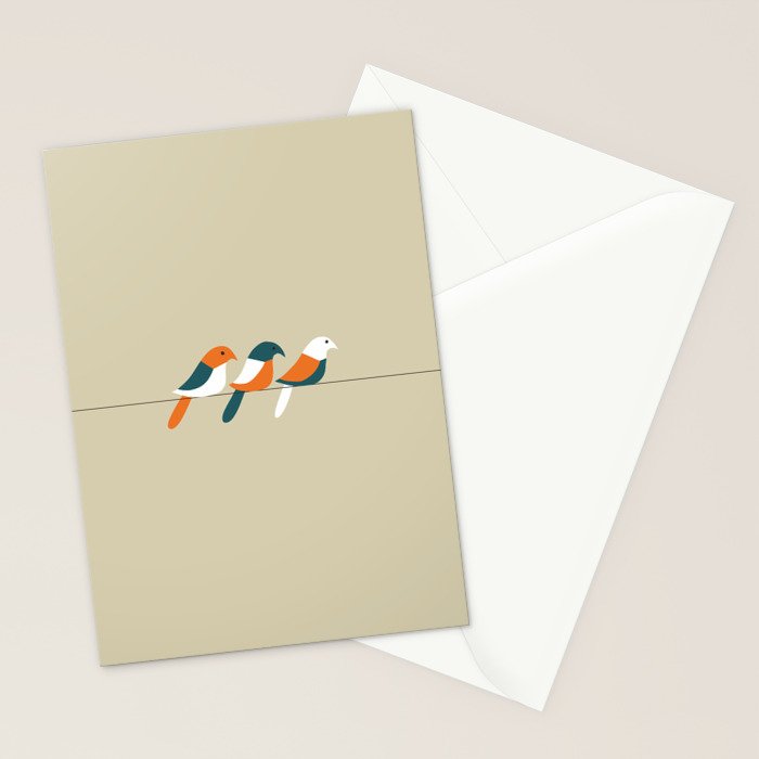 Birds on wire Stationery Card Gallery Image 2