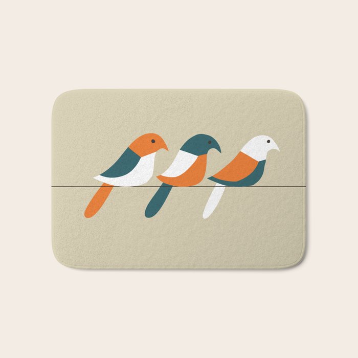 Birds on wire Bath Mat Gallery Image 1