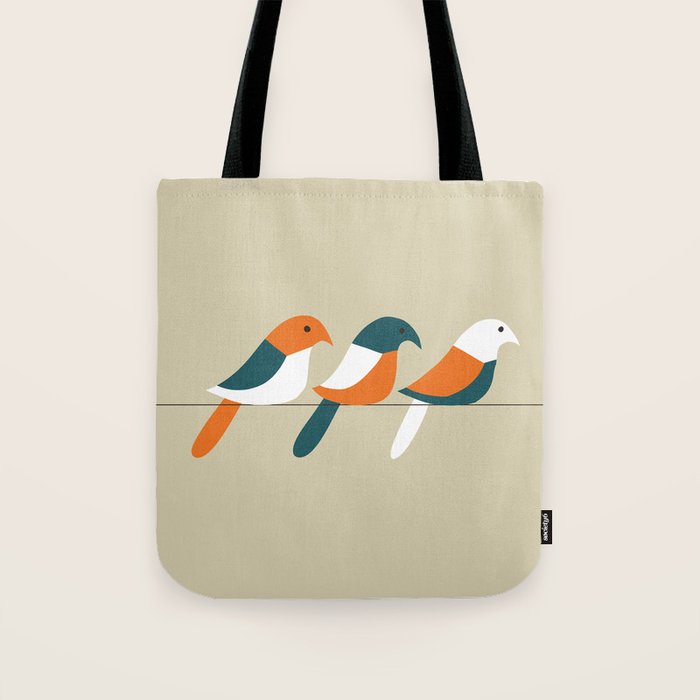Birds on wire Tote Bag Gallery Image 1