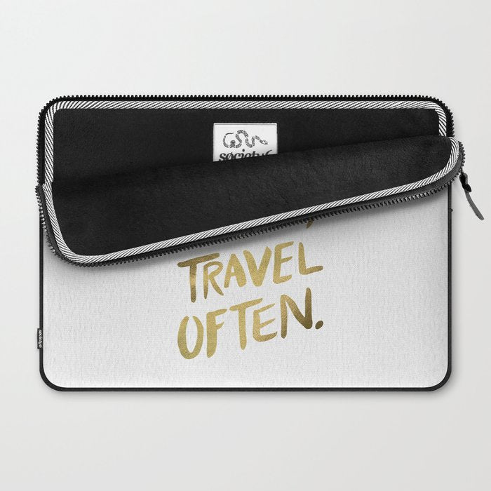 Eat Well Travel Often on Gold Laptop Sleeve Gallery Image 2