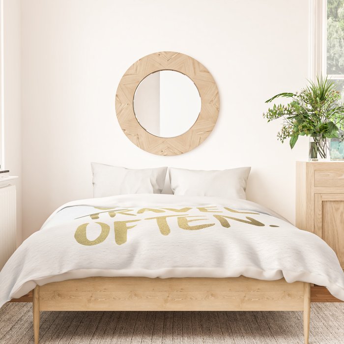 Eat Well Travel Often on Gold Duvet Cover Gallery Image 3