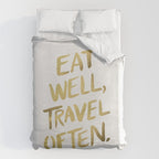 Eat Well Travel Often on Gold Duvet Cover Gallery Image 6