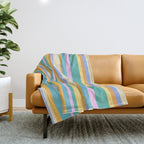 Classic Stripes XXIV - 90s Summer Throw Blanket Gallery Image 1