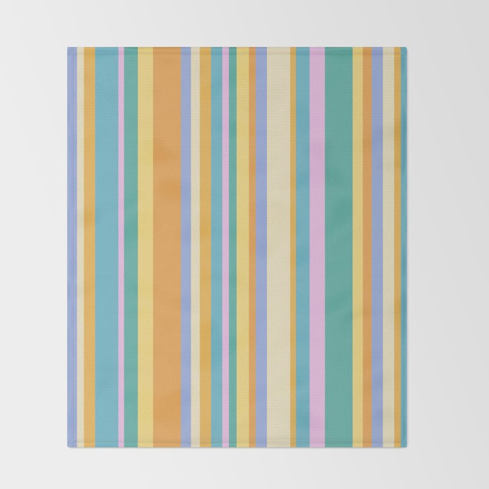 Classic Stripes XXIV - 90s Summer Throw Blanket Gallery Image 2