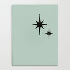 1950s Atomic Age Minimalist Starburst Pair in Black and 50s Celadon Teal Solid Notebook Gallery Image 4