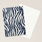 Zebra Stripes In Midnight Blue Stationery Card Gallery Image 2
