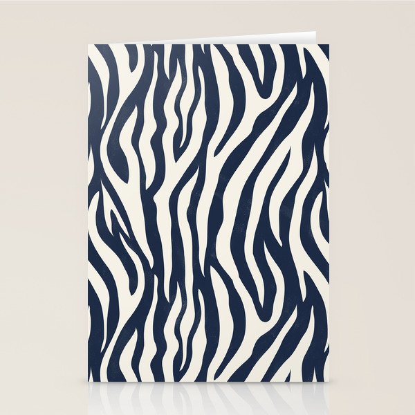Zebra Stripes In Midnight Blue Stationery Card Gallery Image 2