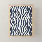Zebra Stripes In Midnight Blue Mini Art Print Gallery Image 1