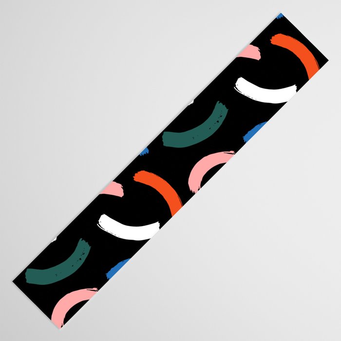 Colorful paint brush stroke line art pattern Table Runner Gallery Image 3