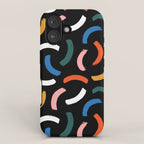 Colorful paint brush stroke line art pattern iPhone Case Gallery Image 1