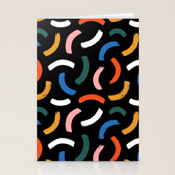 Colorful paint brush stroke line art pattern Stationery Card Gallery Image 2