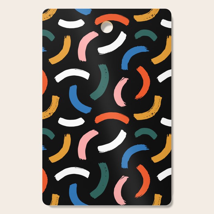 Colorful paint brush stroke line art pattern Cutting Board Gallery Image 1