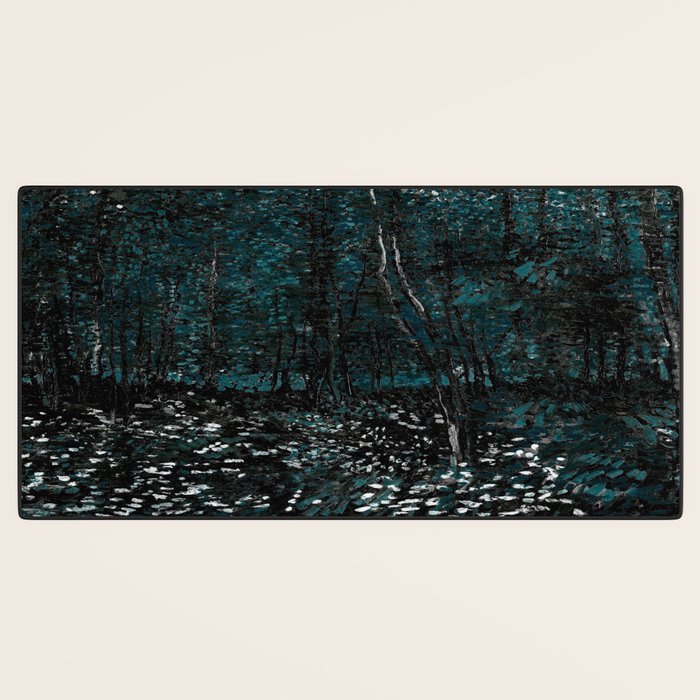 Dark Teal Van Gogh Trees & Underwood Desk Mat Gallery Image 3