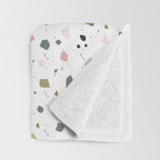 terrazzo stracciatella marble texture decorative pattern Throw Blanket Gallery Image 3