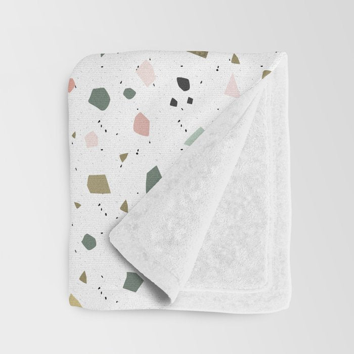 terrazzo stracciatella marble texture decorative pattern Throw Blanket Gallery Image 3