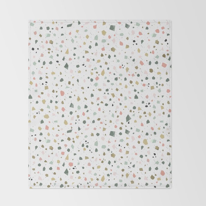 terrazzo stracciatella marble texture decorative pattern Throw Blanket Gallery Image 2