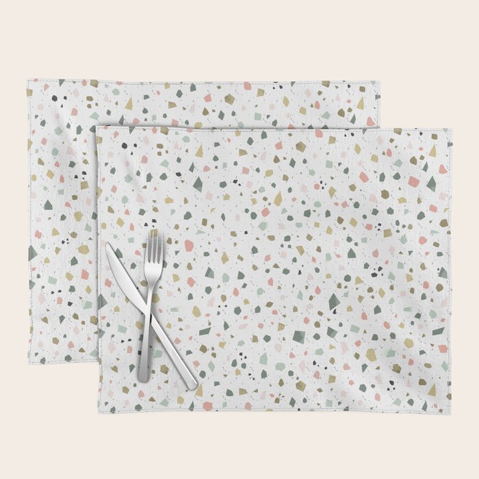 terrazzo stracciatella marble texture decorative pattern Placemat Gallery Image 1