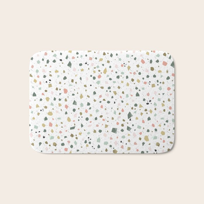 terrazzo stracciatella marble texture decorative pattern Bath Mat Gallery Image 1