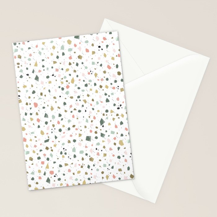 terrazzo stracciatella marble texture decorative pattern Stationery Card Gallery Image 2
