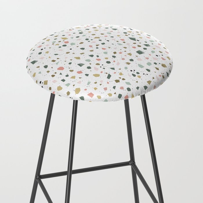 terrazzo stracciatella marble texture decorative pattern Stool Gallery Image 2