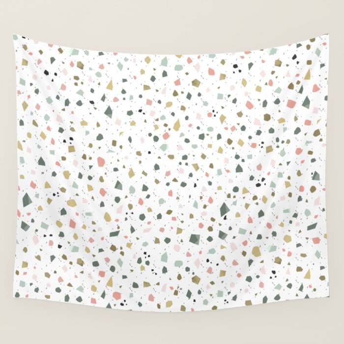 terrazzo stracciatella marble texture decorative pattern Wall Tapestry Gallery Image 4